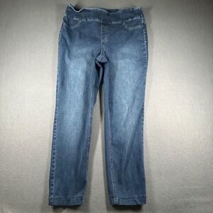Chicos Perfect Stretch Nicky Jegging Jeans Womens 1R US 8 Blue Denim Hemmed‎